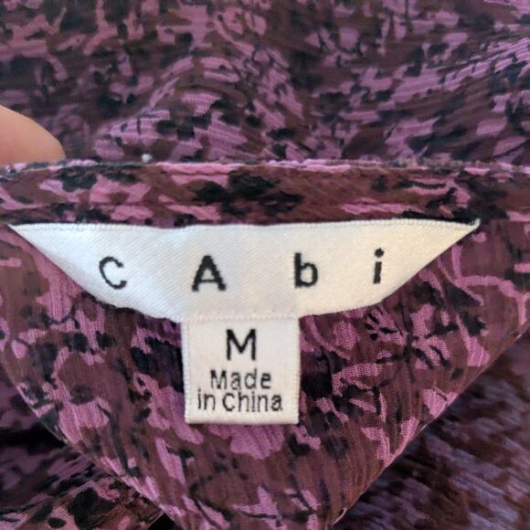 Y2K Cabi Silk Top M Pink Purple Fairy Whimsigoth Vintage Gauze Crinkle Boho - Picture 9 of 11